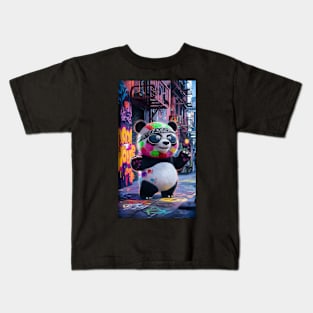 Colorful panda graffiti Kids T-Shirt